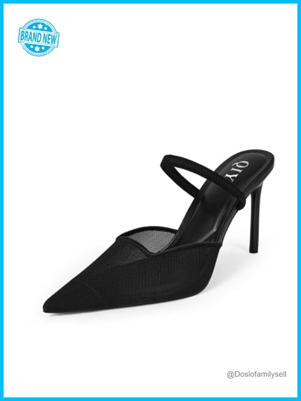 Women's Pointed Toe Slingback Stiletto Pumps Mesh High Heel Mule